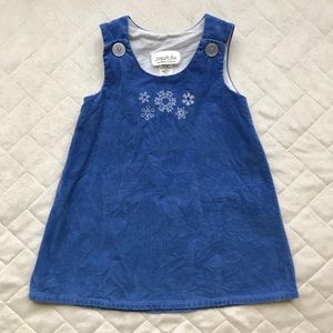 Blue corduroy snowflake jumper